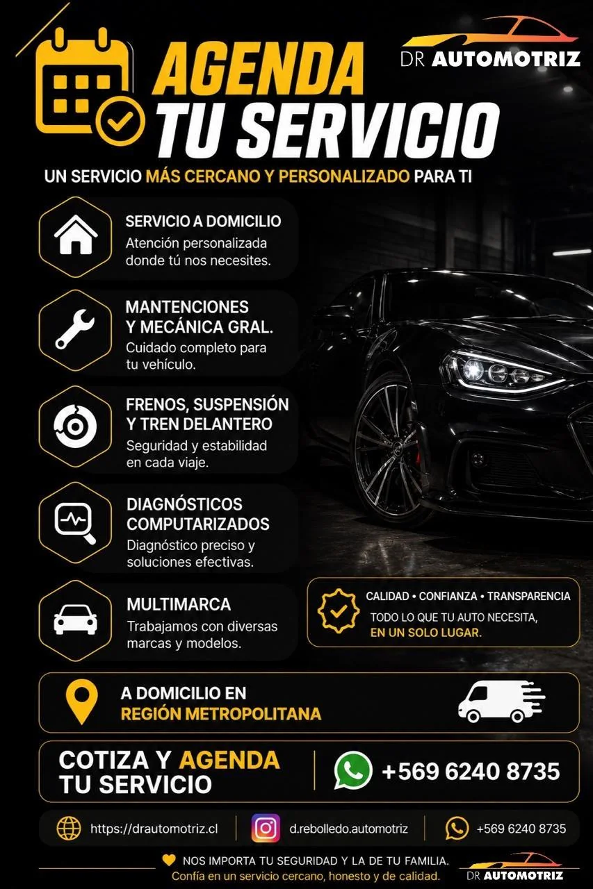 Agenda tu servicio mecánico a domicilio en Santiago con DRAUTOMOTRIZ - Mecánico certificado a domicilio