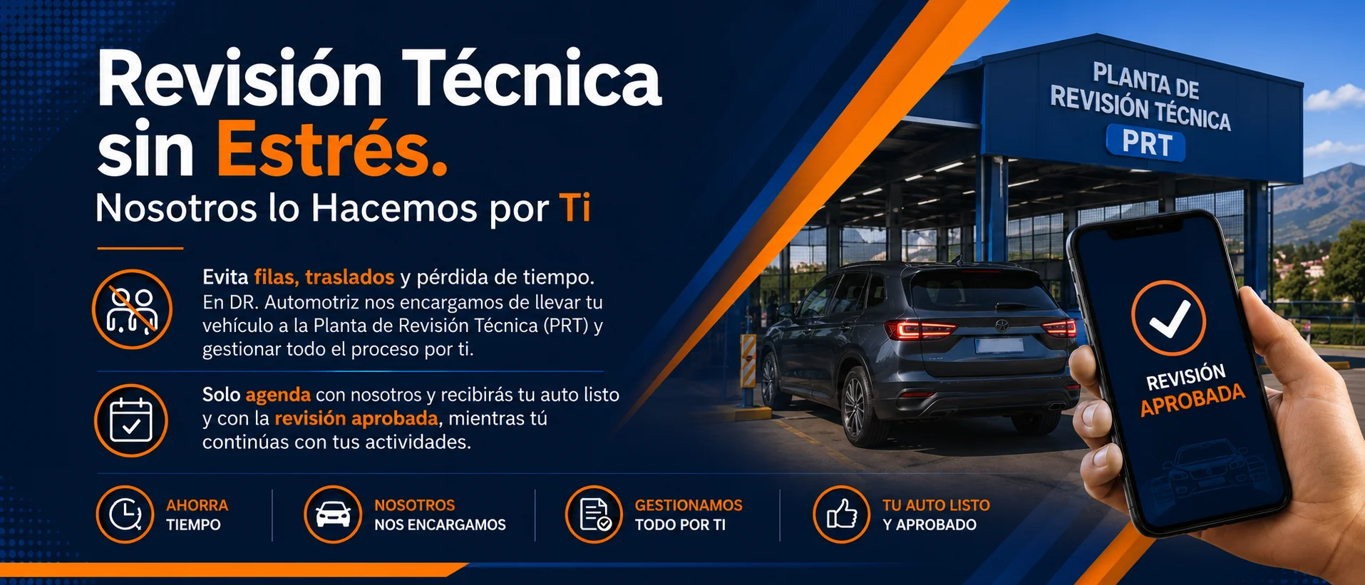 Revisión Técnica Sin Estrés en Santiago - DRAUTOMOTRIZ retira tu auto y lo devuelve con el documento aprobado